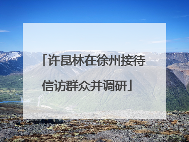 许昆林在徐州接待信访群众并调研